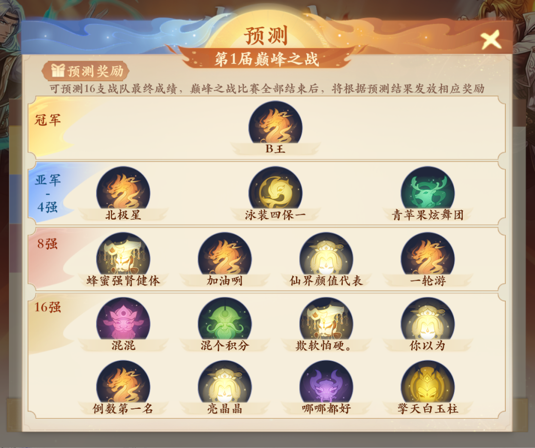 【巅峰之战】16强全员就位！赛事预测开启，速来看大佬前瞻