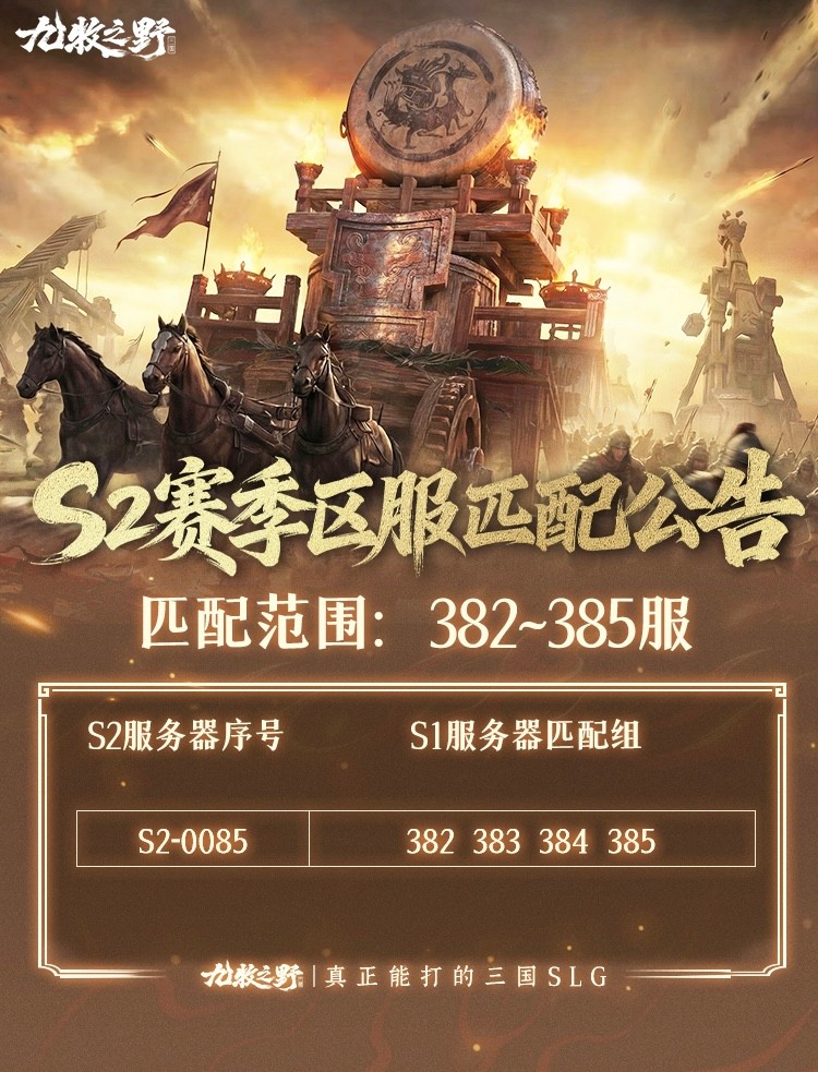 《九牧之野》S2赛季部分区服匹配分组公示 《九牧之野》S2赛季部分区服匹配分组公示