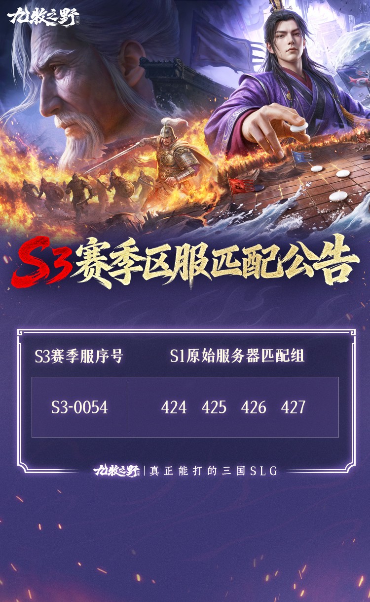 《九牧之野》S3赛季部分区服匹配分组公示